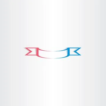 Stylized red blue ribbon vector Stock Illustration