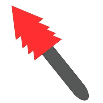 Stylized red christmas tree shape on a dark gray handle against a white bac.. Stock Illustration