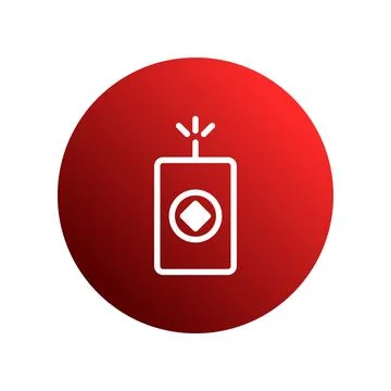 Stylized red circle background featuring a white rectangle with a diamond s.. Stock Illustration