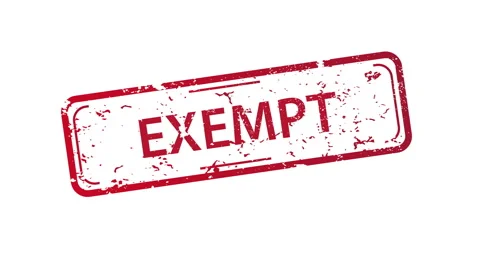 Stylized red exempt stamp with distressed edges Stock Footage 330768708