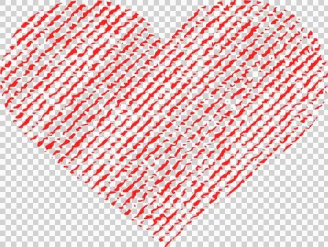 Stylized red heart comprised of horizontal stripes against a stark black ba.. Stock Illustration