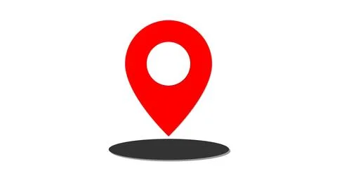 Stylized Red Location Pin Icon Stock Illustration