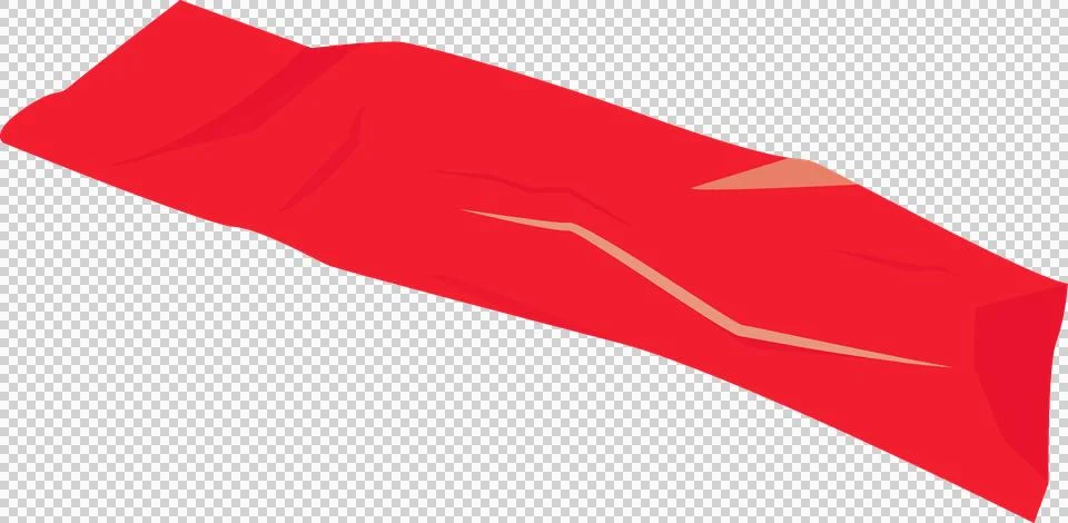 Stylized red polygonal slab is floating over transparent background in flat Ilustração Stock