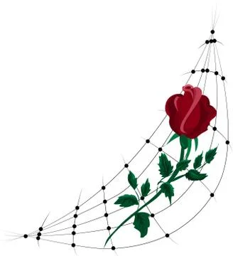 Stylized red rose. Isolated on white background. Stock Illustration