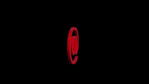 Stylized Red At Symbol on Dark Background Stock Footage 332984307