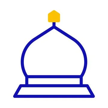 Stylized rendering of an architectural dome with a prominent golden finial Illustrazione stock