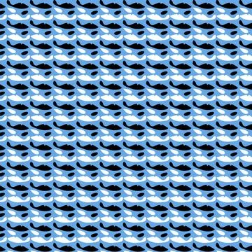 Stylized Repeating Pattern in Blue and Black Stock Illustration