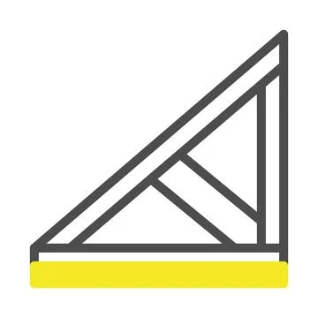 Stylized representation of a basic triangular framework with yellow base il.. Illustrazione stock