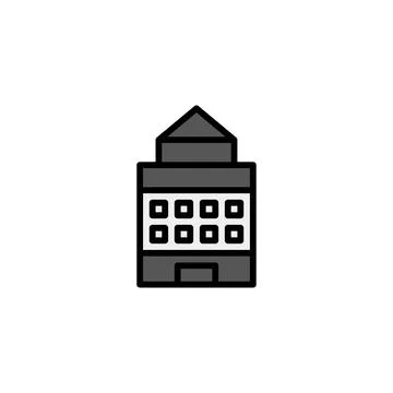 Stylized representation of a multistory building architecture symbolizing s.. Ilustración de archivo