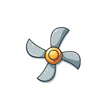 Stylized representation of a rotating fan design highlighting simple shapes.. Stock Illustration