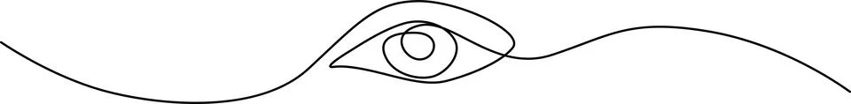 A stylized representation of a single eye with flowing lines and curves. Vect Stock Illustration