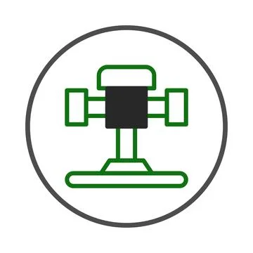 Stylized representation of a technical diagram inside a circle offering a c.. Stock Illustration