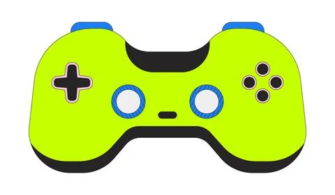 Stylized retro game controller 2D cartoon object Stock Illustration
