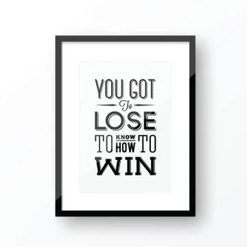 Stylized Retro Typography Poster in a Realistic Frame With Shadows Stock Illustration
