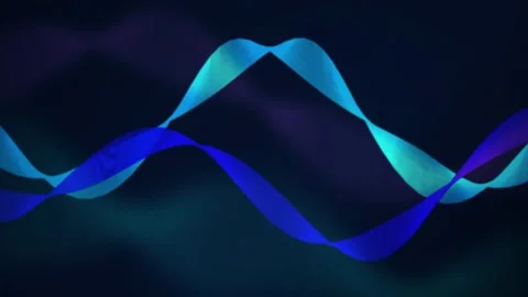 Stylized ribbon audio waves seamless loop motion background Stock Footage 344231365