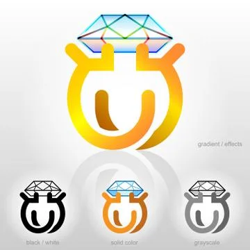 Stylized ring with diamond Stock Illustration