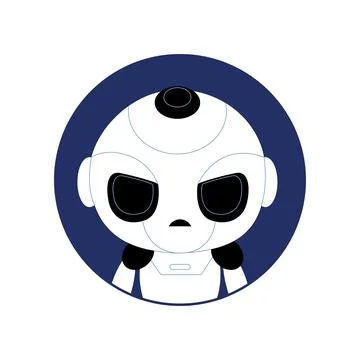 Stylized Robot Character Icon for Various Digital Media Applications and Uses Illustration