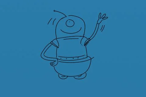 A stylized robot that greets Stock Illustration