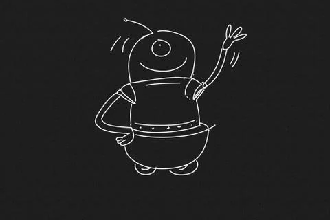 A stylized robot that greets Stock Illustration