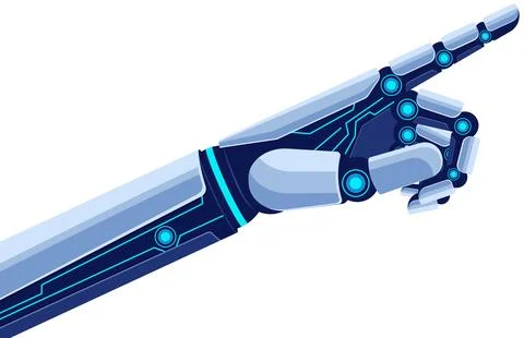 Stylized Robotic Hand Pointing Stock Illustration