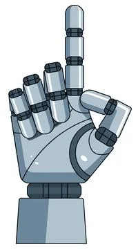 Stylized Robotic Hand Pointing Stock Illustration