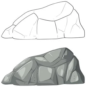 Stylized Rock Vector Illustration Stock Illustration