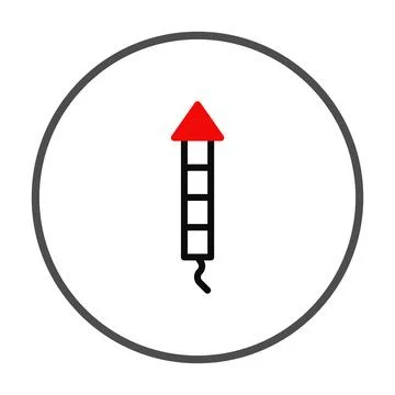 Stylized rocket emblem in simple linear design depicting celebration or lau.. Stock Illustration