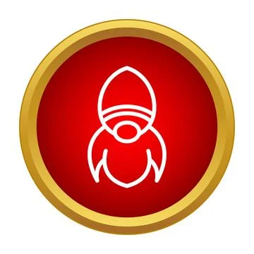 Stylized rocket launching icon on red background Stock Illustration