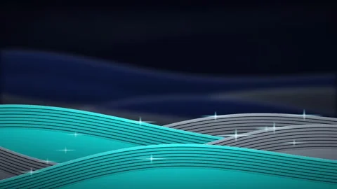 Stylized rolling hills of parallel curved lines in a seamless loop Stockbeeldmateriaal 342862210