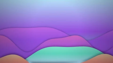Stylized rolling hills in a seamless loop of layered landscape Stock Footage 341491007