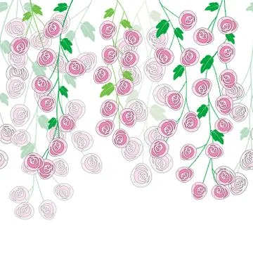 Stylized roses foliage Stock Illustration