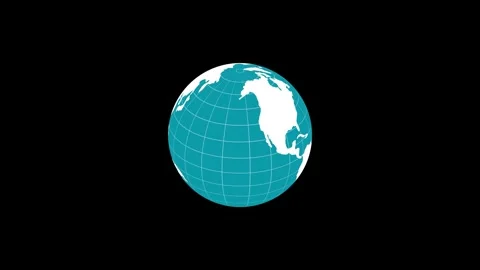 Stylized rotating 3d planet globe earth map animation Vidéo 337062862