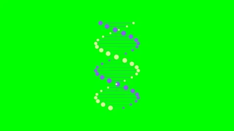 A stylized rotating dna double helix strand isolated on a green background Stock Footage 340900509