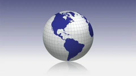 Stylized rotating globe - 2 versions looping Stock Footage 308022