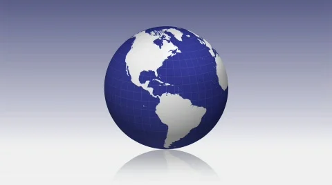 Stylized rotating globe - 2 versions looping Stock Footage 308024