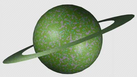 Stylized rotating planet animation Stock Footage 302319164