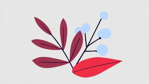 Stylized Rowan Branch Stock Footage 335350813