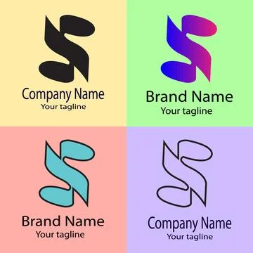 The Stylized S: Dynamic Flow and Letterform Artistry logo Stock Illustration
