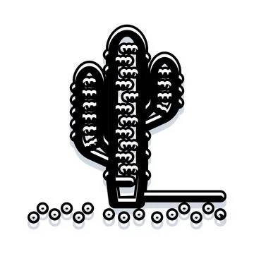 Stylized saguaro cactus icon representing desert nature Stock Illustration