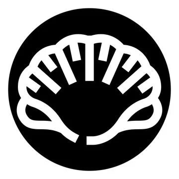 Stylized scallop shell icon creating a marine symbol 스톡 일러스트