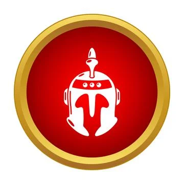 Stylized sci fi warrior helmet vector icon design Stock Illustration