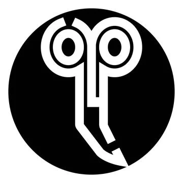 Stylized scissors logo icon for tailoring and craft Stock Illustration