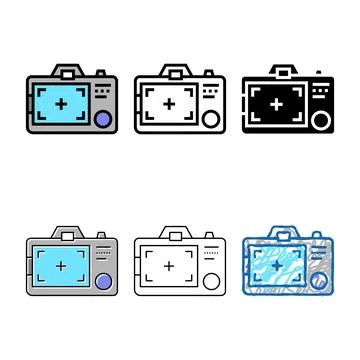 Stylized screen photo camera gadget color icon vector Stock Illustration