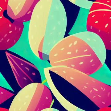 Stylized seamless pattern with fruits.Endless texture for your design, restau Stock Illustration