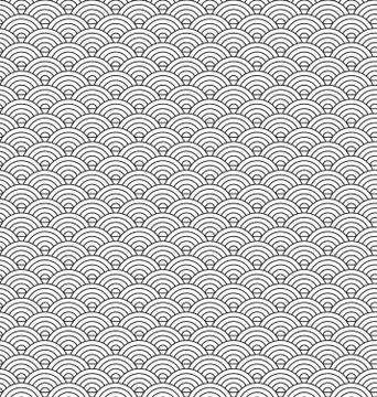 Stylized seamless pattern made of black line arc Stock Illustration