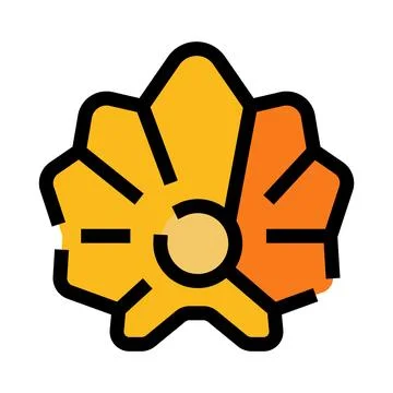 Stylized seashell vector icon representing summer beach vacation Stock Illustration