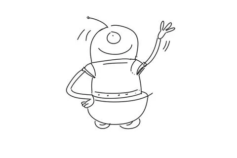 Stylized series of robot that greets Stock Illustration