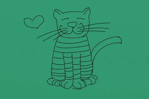 Stylized series of a strait cat Stock Illustration