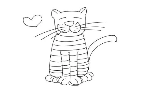 Stylized series of a strait cat Stock Illustration