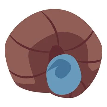 Stylized shell with pearl vector cartoon element Stock Illustration